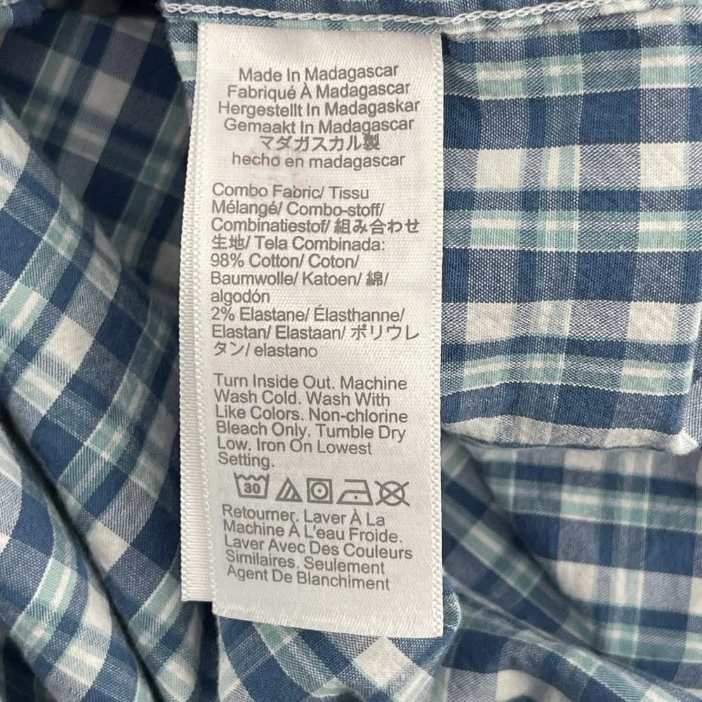 J Crew Mens Slim Untucked Flex Washed Plaid Button Down Shirt XL‎